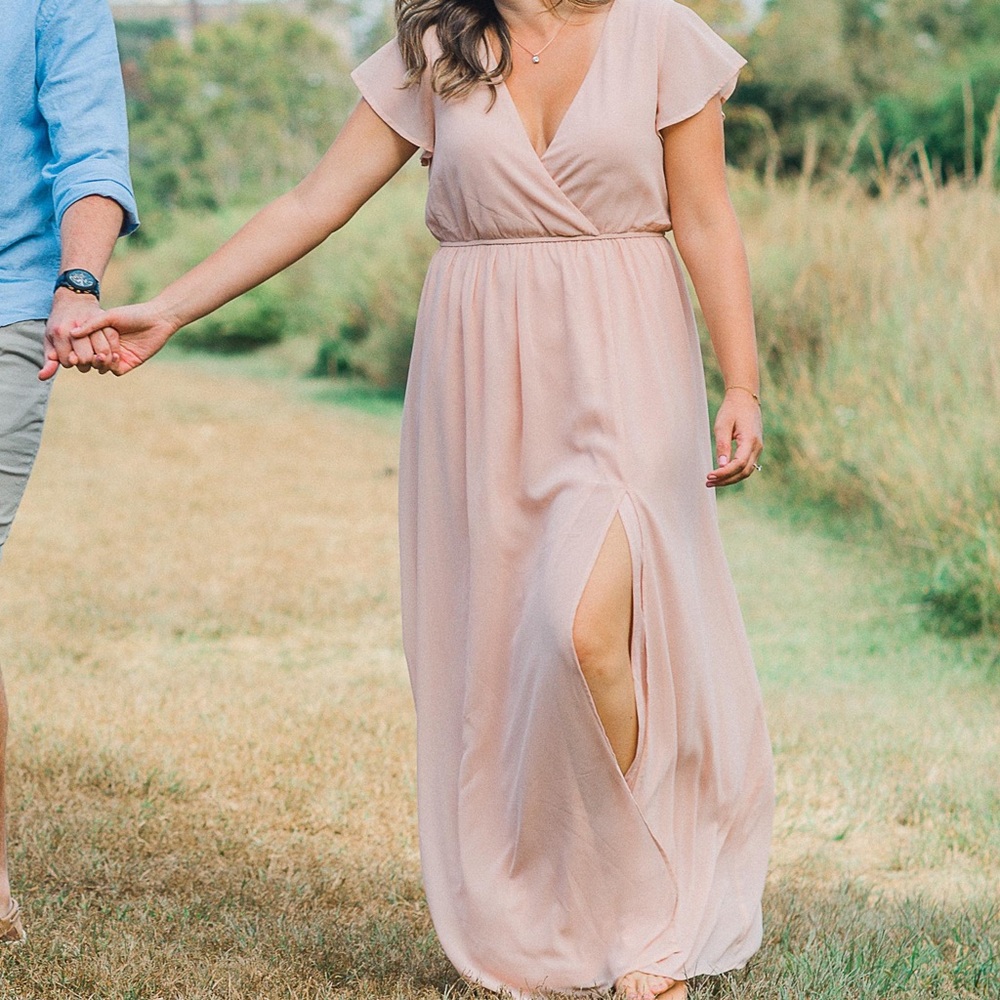 Lulu’s pink wrap maxi dress